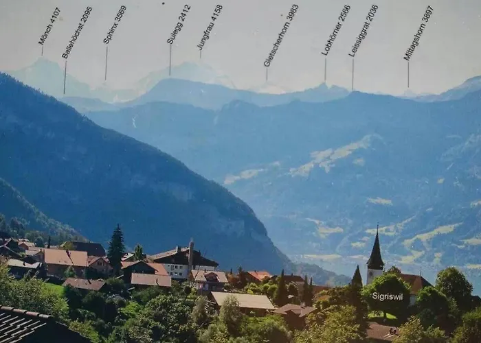 Panoramic Lake Thun & Alps View Apartment Near Interlaken * Sigriswil