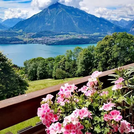 Tatil Evi Panoramic Lake Thun & Alps View Apartment Near Interlaken *