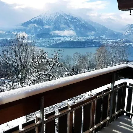 Tatil Evi Panoramic Lake Thun & Alps View Apartment Near Interlaken *
