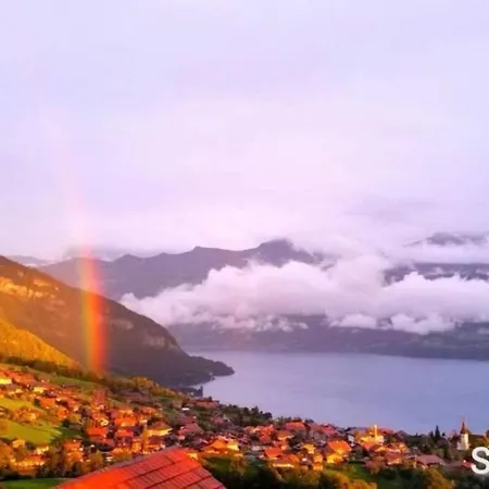 Tatil Evi Panoramic Lake Thun & Alps View Apartment Near Interlaken Sigriswil